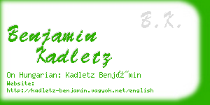 benjamin kadletz business card